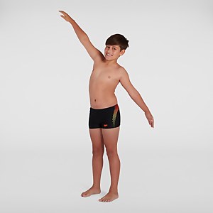 Boy's Plastisol Placement Aquashort Black - 5-6