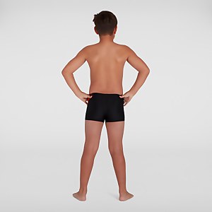 Jungen Plastisol Placement Aquashorts in Schwarz