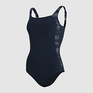 Damen LunaLustre Badeanzug mit Print in Marineblau