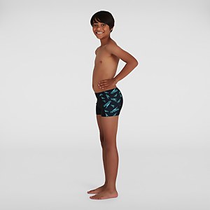 Boys' Boom Logo Allover Panel Aquashort Black