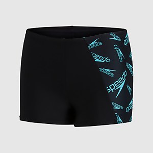 Boys' Boom Logo Allover Panel Aquashort Black