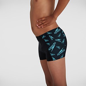 Boys' Boom Logo Allover Panel Aquashort Black