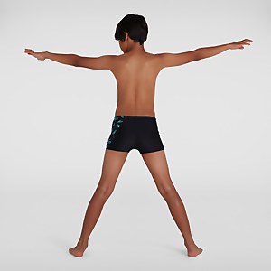 Boys' Boom Logo Allover Panel Aquashort Black