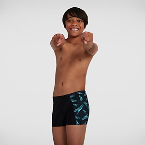 Boys' Boom Logo Allover Panel Aquashort Black
