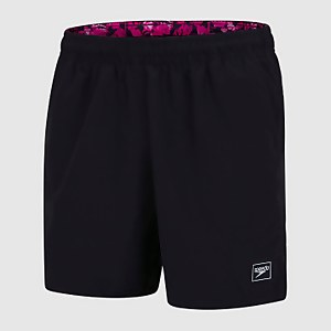 Herren Printed Trim 16" Badeshorts in Schwarz
