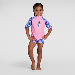 Haut de protection solaire et short Bébé fille Rose