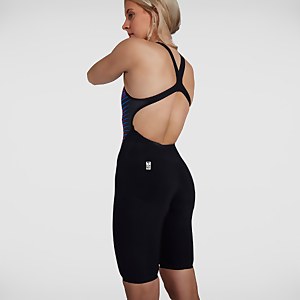 Damen Fastskin LZR Pure Valor Openback Kneeskin in Schwarz