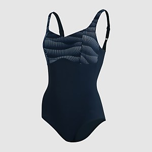 Damen ContourLustre Badeanzug mit Print in Marineblau