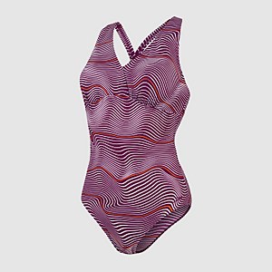 Women's Crossback Printed Swimsuit Plum