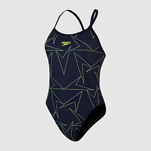 Women's Boomstar Allover Turnback Swimsuit Navy