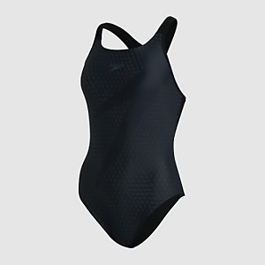 Women's Boom Logo Placement Racerback Swimsuit Black