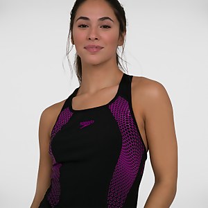 Women's Placement Racerback Boyleg Tankini Black