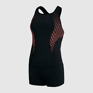 Women's Placement Racerback Tankini Black