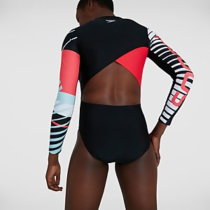 Maillot de bain avec manches longues Placement Long Sleeve Wrap Back 1 Pièce