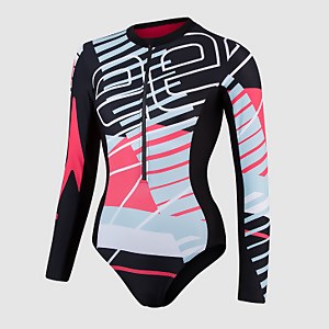 Maillot de bain avec manches longues Placement Long Sleeve Wrap Back 1 Pièce