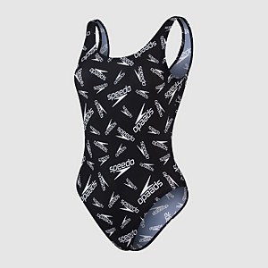 Women's Allover Deep U-Back Swimsuit Black