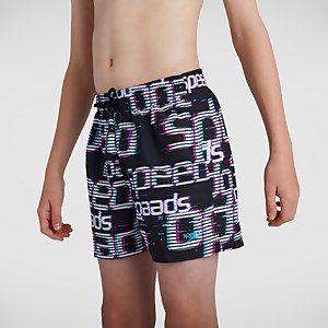 Boys' Printed 13" Swimshort Black