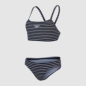 Bikini Femme Endurance+ Printed Thinstrap bleu marine/blanc