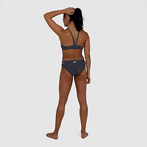 Bikini Femme Endurance+ Printed Thinstrap bleu marine/blanc