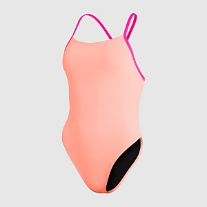Damen Solid Tie-Back Badeanzug in Pink