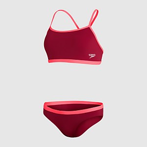 Women's Tie-Back Top & Waistband Trunks Red