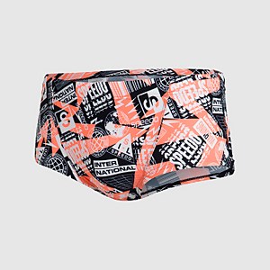 Logo Flash Herren 17 cm Club Training Allover Badehose in Schwarz
