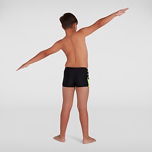 Jungen Boom Logo Splice Aquashorts in Schwarz