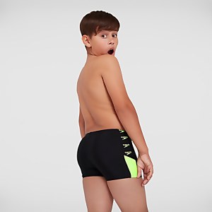 Jungen Boom Logo Splice Aquashorts in Schwarz