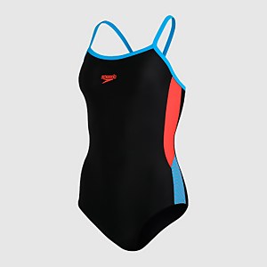 Damen Dive Thinstrap Muscleback Badeanzug in Schwarz