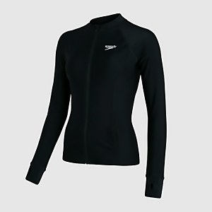 T-shirt rashguard Femme Essential Zippé sur le devant Noir