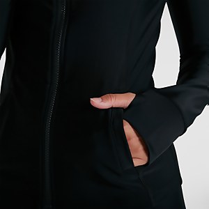 Women's Essential Zip Front Rash Top Black