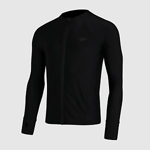 Men's Essential Zip Front Rash Top Black