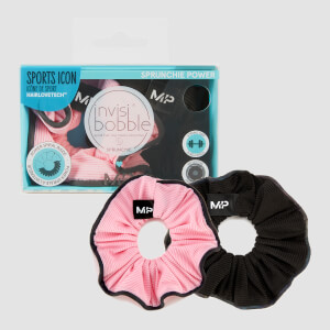 MP X Invisibobble® Reflective Power Sprunchie – Black/Pink - 2 PACK