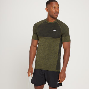 MP Men's Seamless Short Sleeve T-Shirt - Dark Olive Marl