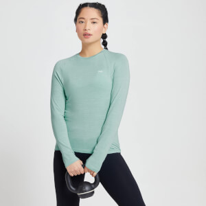 MP ženska majica za vježbanje dugih rukava Performance – arktički plavi lapor s bijelom mrljom