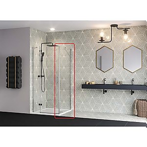 Bathstore Oyster 800mm Side Panel for Pivot Door (6mm Glass)