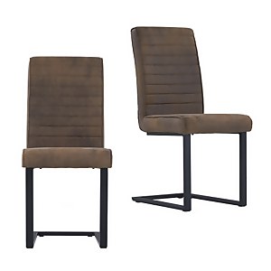Ayden Cantilever Dining Chair - Set of 2 - Tan