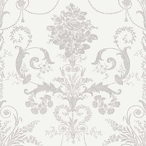Laura Ashley Josette Dove Grey/White Wallpaper