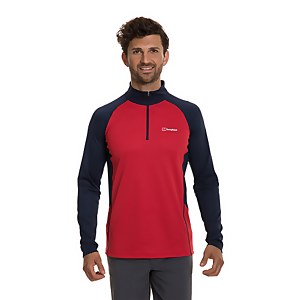 Men's Tech Tee Long Sleeve Zip 2.0 - Red / Blue