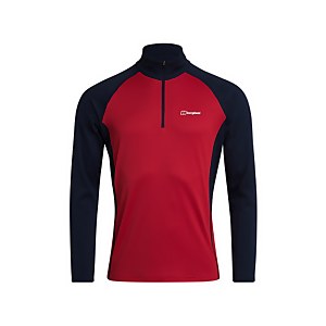 Men's Tech Tee Long Sleeve Zip 2.0 - Red / Blue