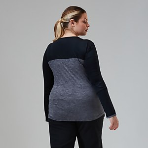 Long Sleeve Voyager Tech T-Shirt für Damen - Dunkelgrau/Schwarz