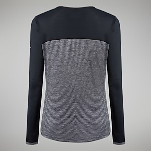 Long Sleeve Voyager Tech T-Shirt für Damen - Dunkelgrau/Schwarz