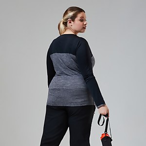 Long Sleeve Voyager Tech T-Shirt für Damen - Dunkelgrau/Schwarz