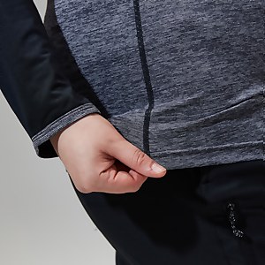 Long Sleeve Voyager Tech T-Shirt für Damen - Dunkelgrau/Schwarz
