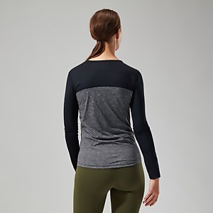 Long Sleeve Voyager Tech T-Shirt für Damen - Dunkelgrau/Schwarz