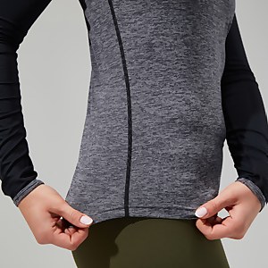 Long Sleeve Voyager Tech T-Shirt für Damen - Dunkelgrau/Schwarz