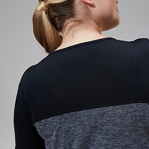 Long Sleeve Voyager Tech T-Shirt für Damen - Dunkelgrau/Schwarz