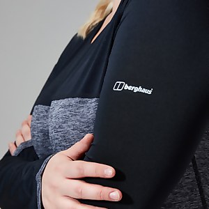 Long Sleeve Voyager Tech T-Shirt für Damen - Dunkelgrau/Schwarz