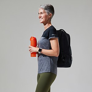 Women's Voyager Tech Tee Short Sleeve Crew - Dark Grey / Black