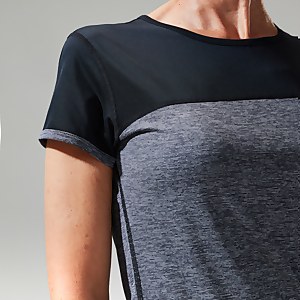 Women's Voyager Tech Tee Short Sleeve Crew - Dark Grey / Black